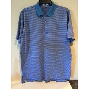 Peter Millar Polo Shirt Mens XL Blue/Pink Striped Summer Comfort Performance